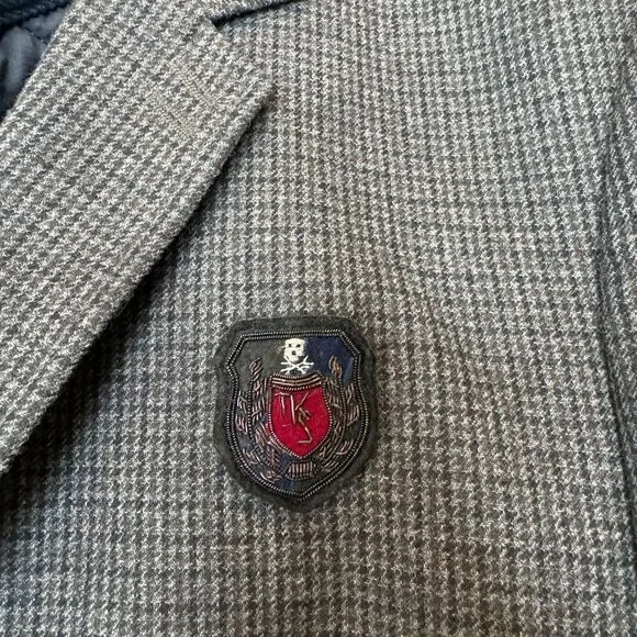 THE KOOPLES SPORT Sport Coat with Zip Out Waistcoat EU52 (US42) Small Plaid Navy - Picture 3 of 13